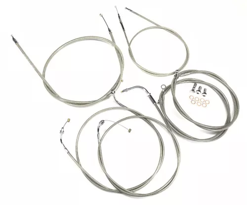 Baron Throttle-Clutch-Brake Cable Kit Stainless 12-14" Bar Height (BA-8014KT-12)