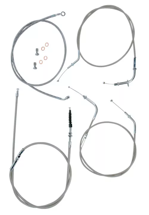 Baron Throttle-Clutch-Brake Cable Kit Stainless 15-17" Bar Height (BA-8074KT-16)