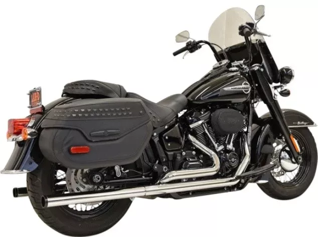 Bassani 1S96P Chrome W/ Black Tip 2-1/4 Dual Exhaust System 18-19 Harley Softail