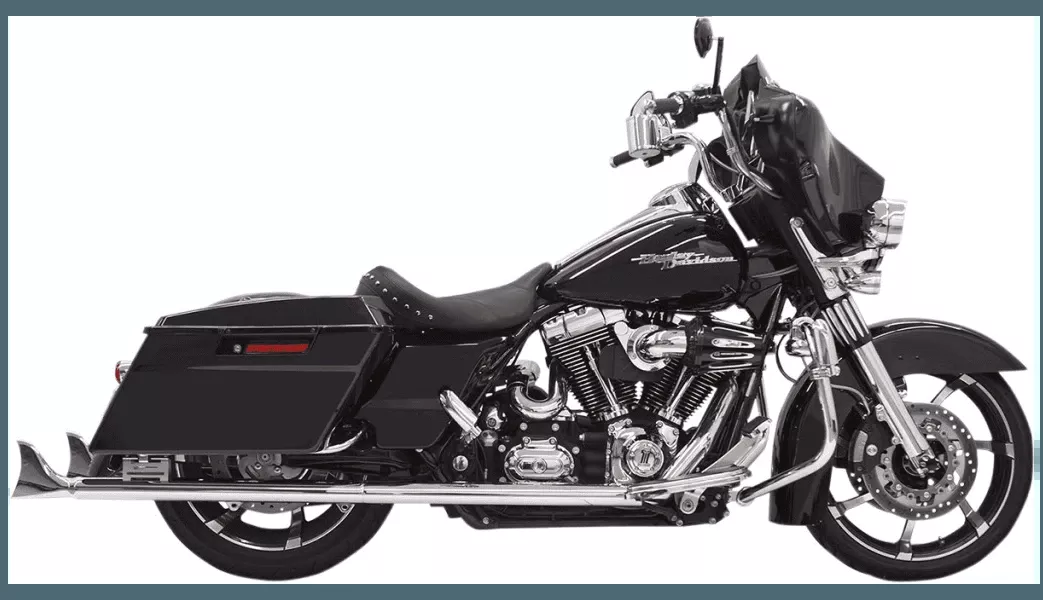 Bassani 2 1/4 inch Fishtail Mufflers for '95-16 Harley Davidson Touring - Chrome 36" Mufflers w/ Baffles