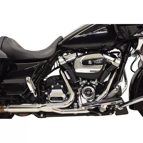 Bassani 2x2 Dual Exhaust Headpipes for 2017-2023 Harley Touring - Chrome