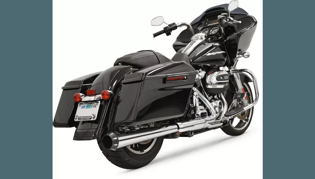 Bassani Crossover Eliminator with 4 inch Tapered Megaphone DNT Slip On Muffler for Harley Davidson Touring Models '17-Up - Black w/ Black Tip