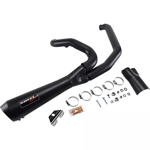 Bassani Short Road Rage 2-1 Exhaust System for 2017-2024 Harley Touring - Black
