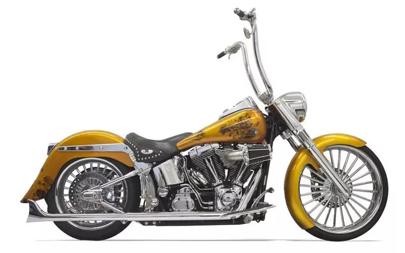 Bassani True Dual Fishtail Exhaust System for '07-17 Softails - 30 inch Long Fishtail Mufflers - No Baffles