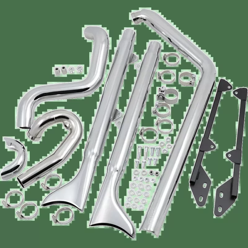 Bassani Xhaust 07-17 Softail 30″ Fishtail 2:2 FS With Baffle