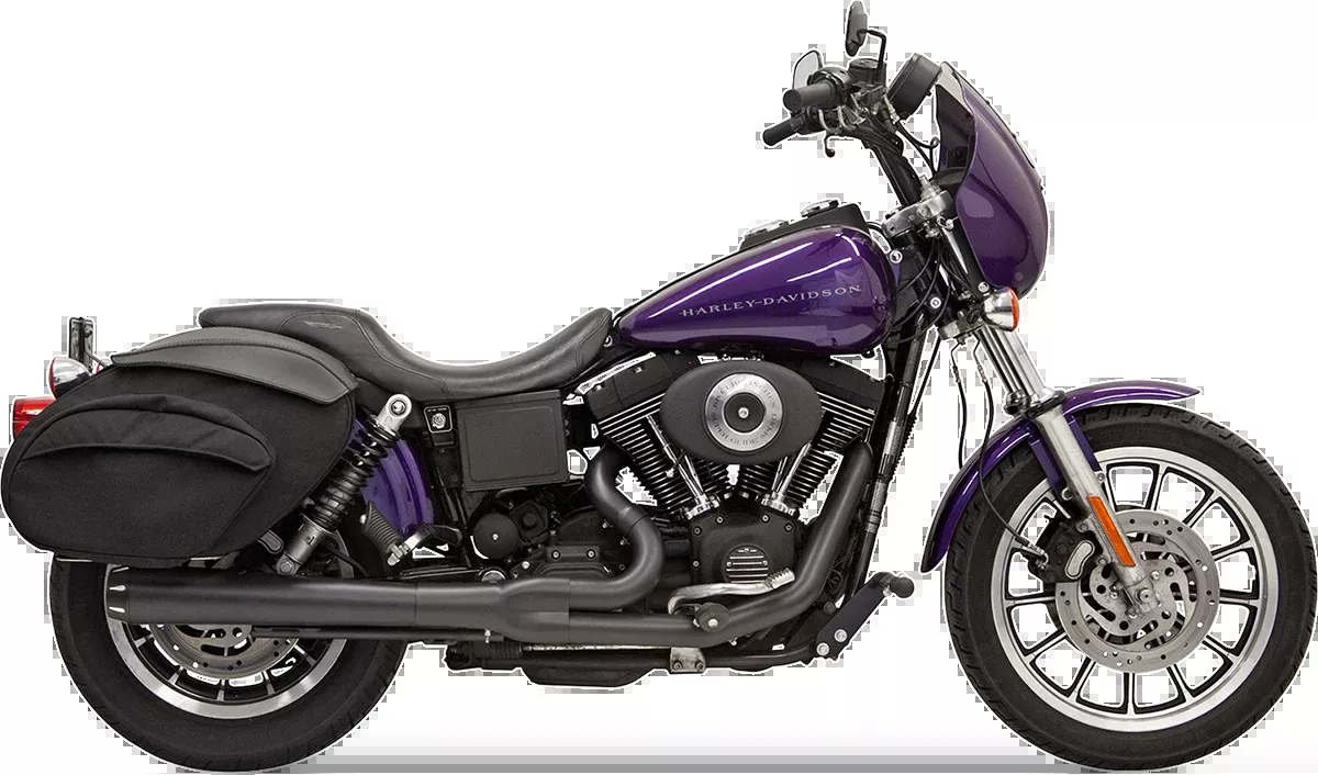Bassani Xhaust 2:1 Exhaust - Black - Megaphone - Long - '91-'05 FXD - 13321R