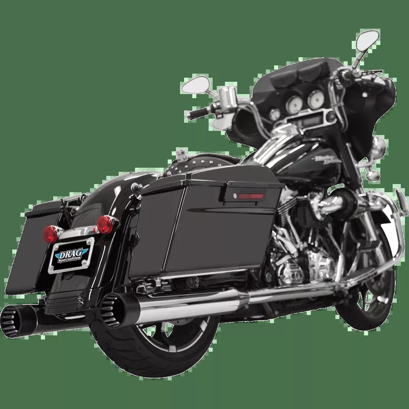 Bassani Xhaust DNT 4″ SO STR CHR/BLK*2 For Harley