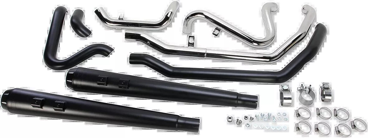 Bassani Xhaust Down Under Exhaust - Black - Megaphone - 1F66RB