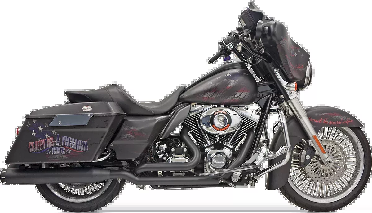 Bassani Xhaust Down Under Exhaust - Black - Straight Can - 1F76RB