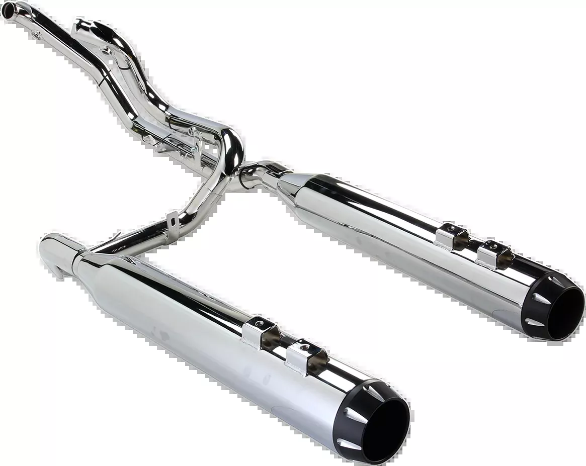 Bassani Xhaust Down Under Exhaust - Chrome - Straight Can - 1F76R