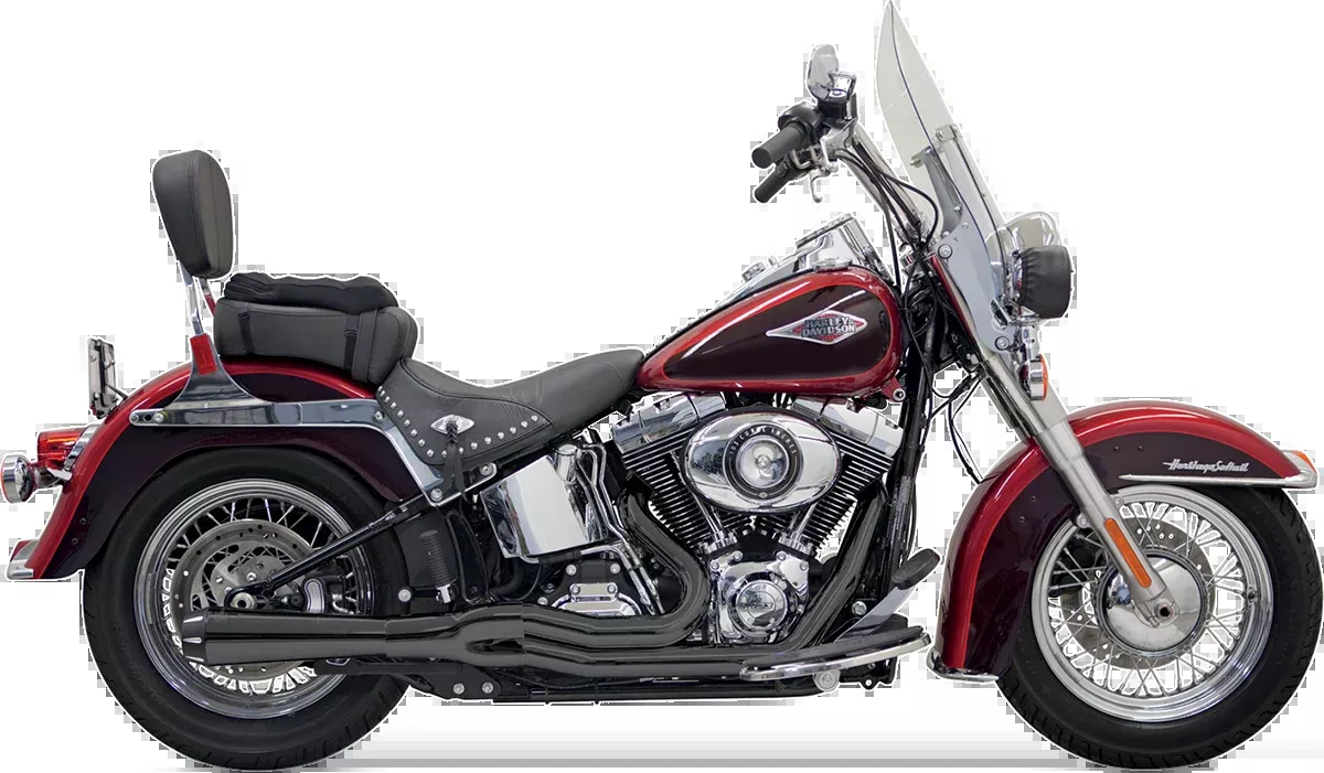 Bassani Xhaust Mega Power Exhaust - Black - Short - FXS/FLS - 1S12RB