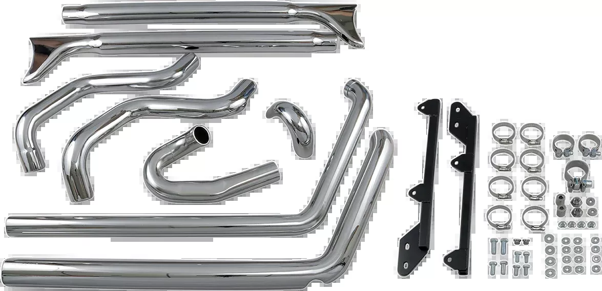 Bassani Xhaust True Duals Exhaust System with Fishtail Mufflers - 33" - Softail - 1S46E-33
