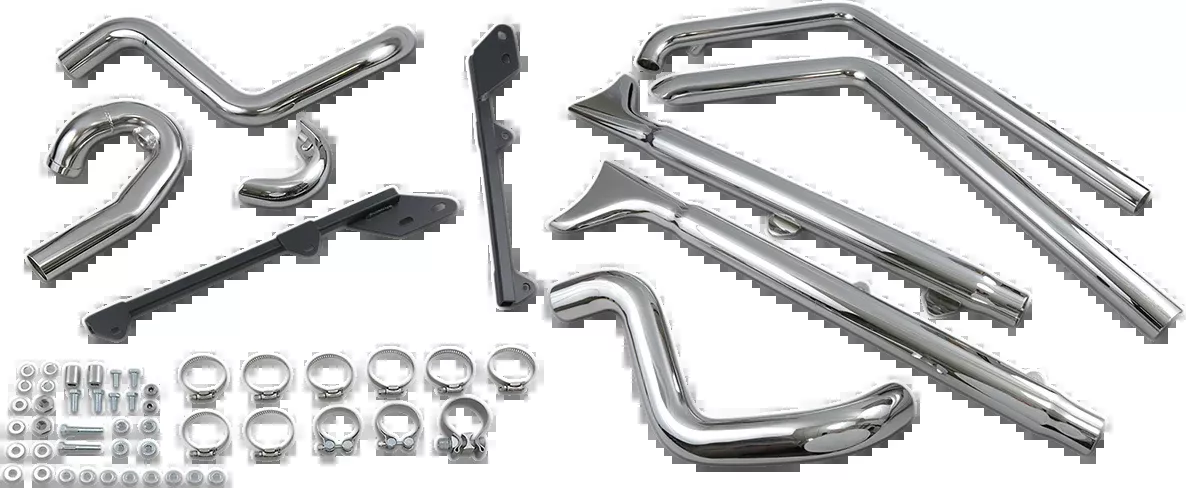 Bassani Xhaust True Duals Exhaust System with Fishtail Mufflers - 33" - Softail - Baffle Included - 1S66E-33