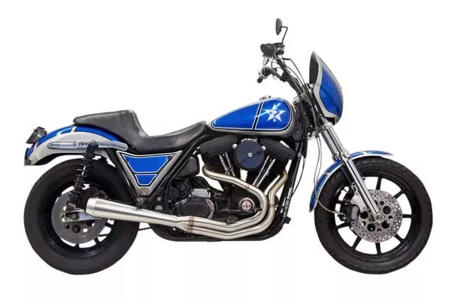 BassaniRoad Rage III 2-into-1 Exhaust for '84-00 FXR EVO Engine -Stainless