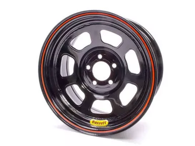 Bassett 14x7 5x100mm 4in BS D-Hole Light Black 47SN4