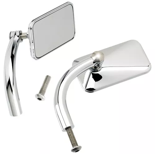 Biltwell Perch Mount Chrome Ractangular Utility Mirrors (6502-200-502)