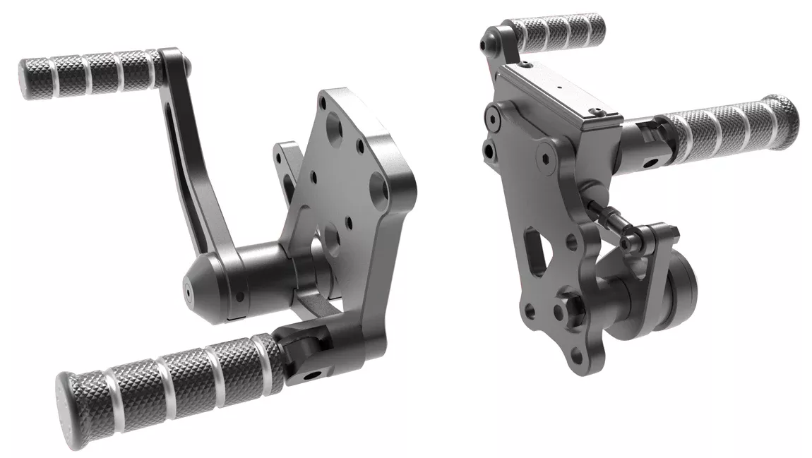 Black Billet Forward Control Foot Peg Kit 3/4" Harley Big Twin 4 Speed Softail 36-99