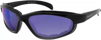 Bobster Fat Boy Sunglass Black Frame Smoked Blue Mirror Lens - EFB001SB