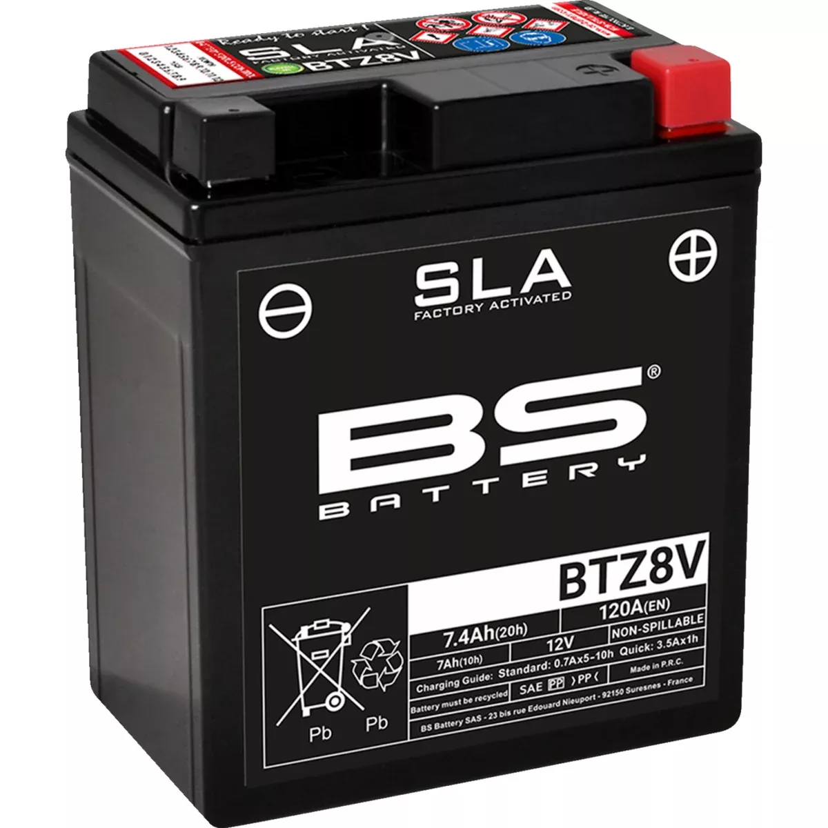 BS BATTERY 2113-0837 300890 SLA Factory- Activated AGM Maintenance-Free Battery Battery – BTZ8V (YT)