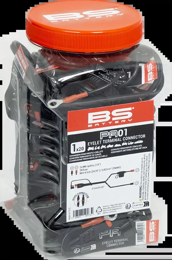 BS Battery Eyelet Connector – Battery – Wire Terminal – Black/Red – 20 Pack