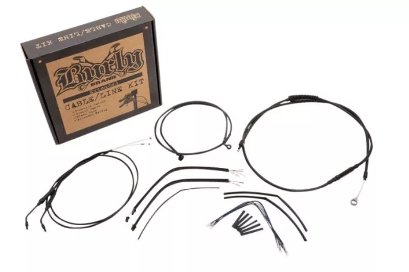 Burly Brand Handlebar Installation Kit for '14-Up XL -12" Ape Hanger Black Vinyl
