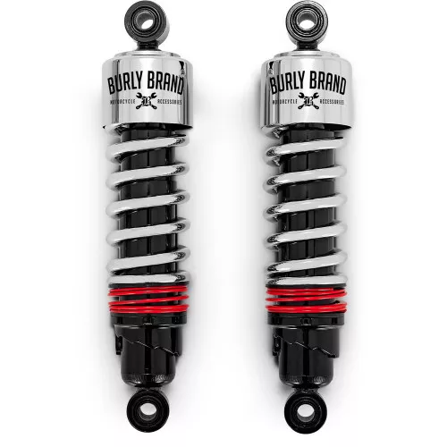 Burly Slammer Plus Shocks for 1980-2020 Harley Touring - Chrome
