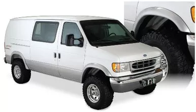Bushwacker 22004-11 Rear Black Extend-A-Fender Flares for E-150/E-350 Super Duty