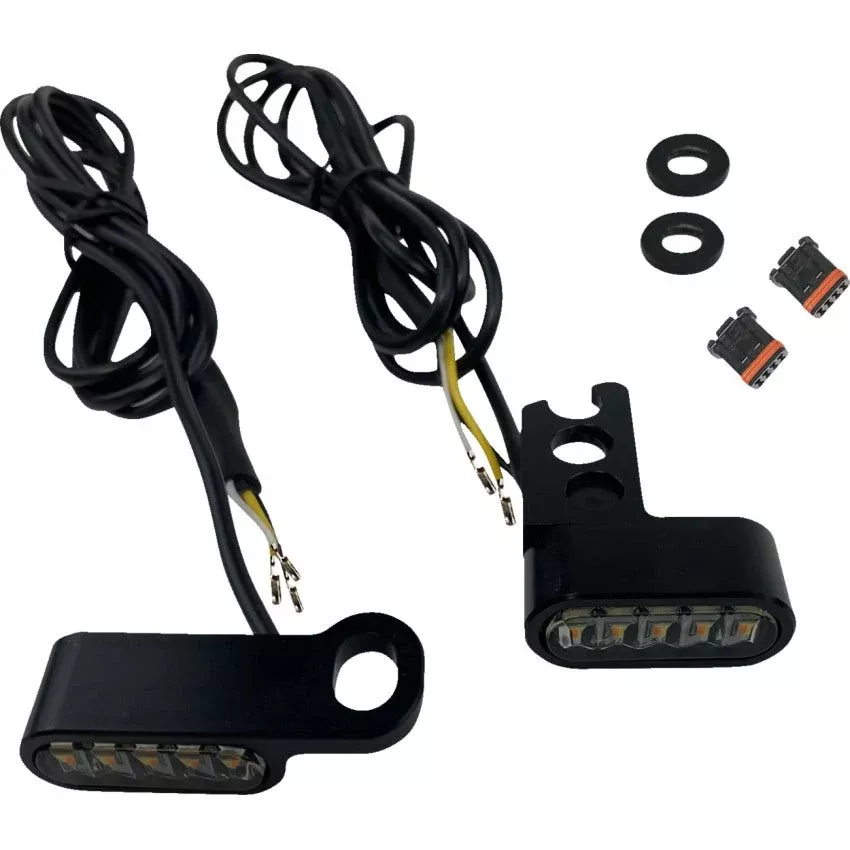 CD Flush-Mount Mirror Mount Turn Signal 4 Harley 08-23 FL/FX Models