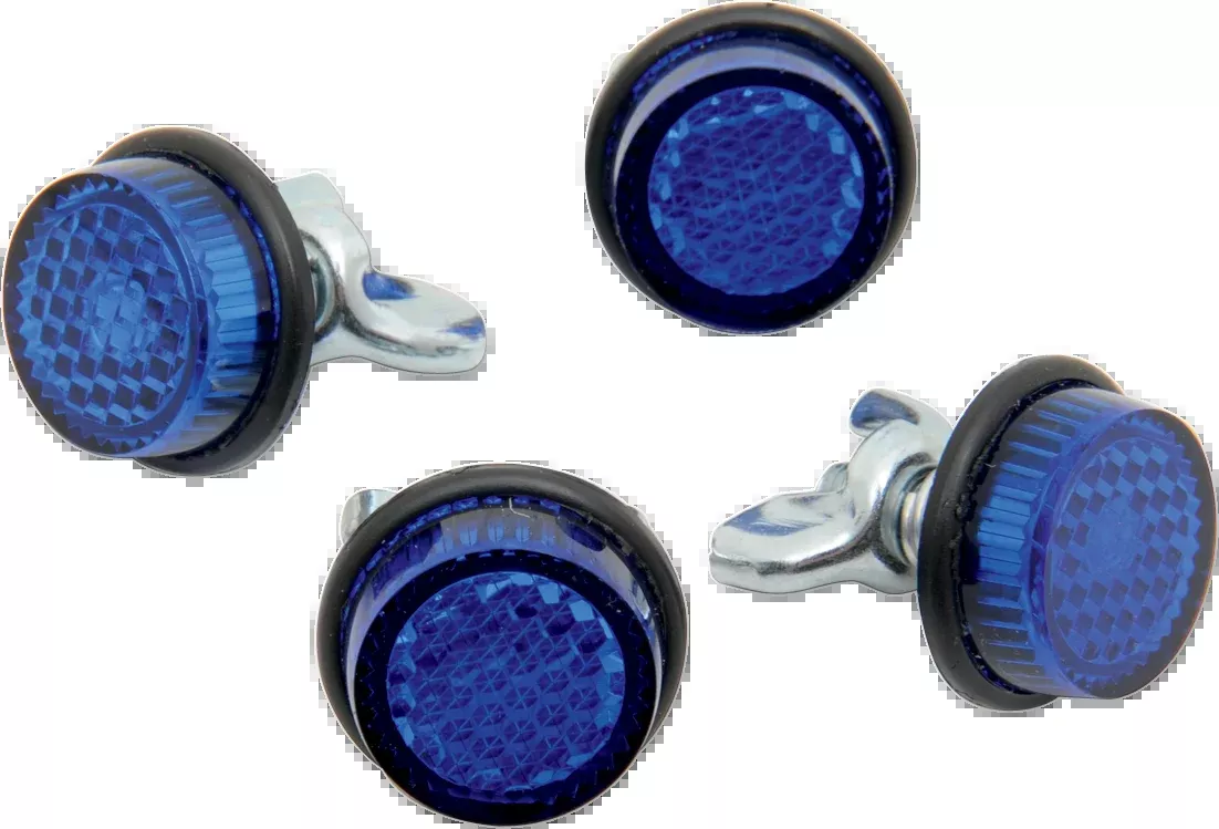 Chris Products Universal Blue Lens Motorcycle License Plate Frame Reflectors