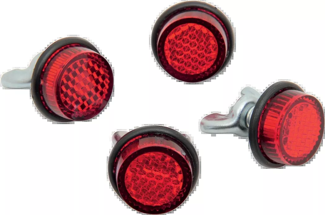 Chris Products Universal Motorcycle Red Lens License Plate Frame Reflectors