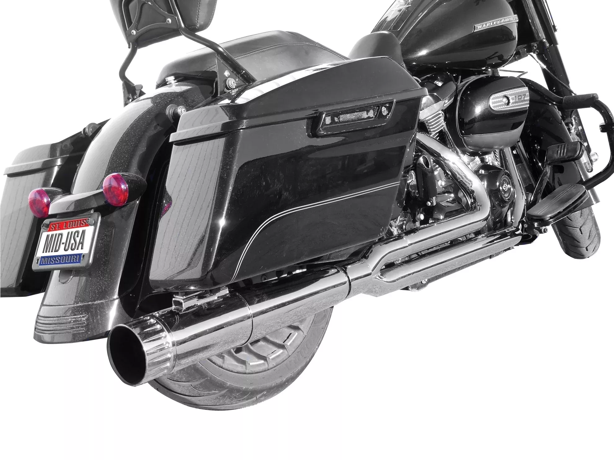 Chrome 4.5" Power House Performance 2 into1 Exhaust System Harley M8 Touring 17-20