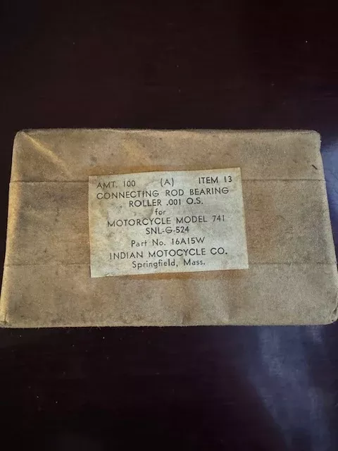 Chuck Myles NOS 100 Pack .0001 Connecting Rod Bearing Rollers Indian 741 Models