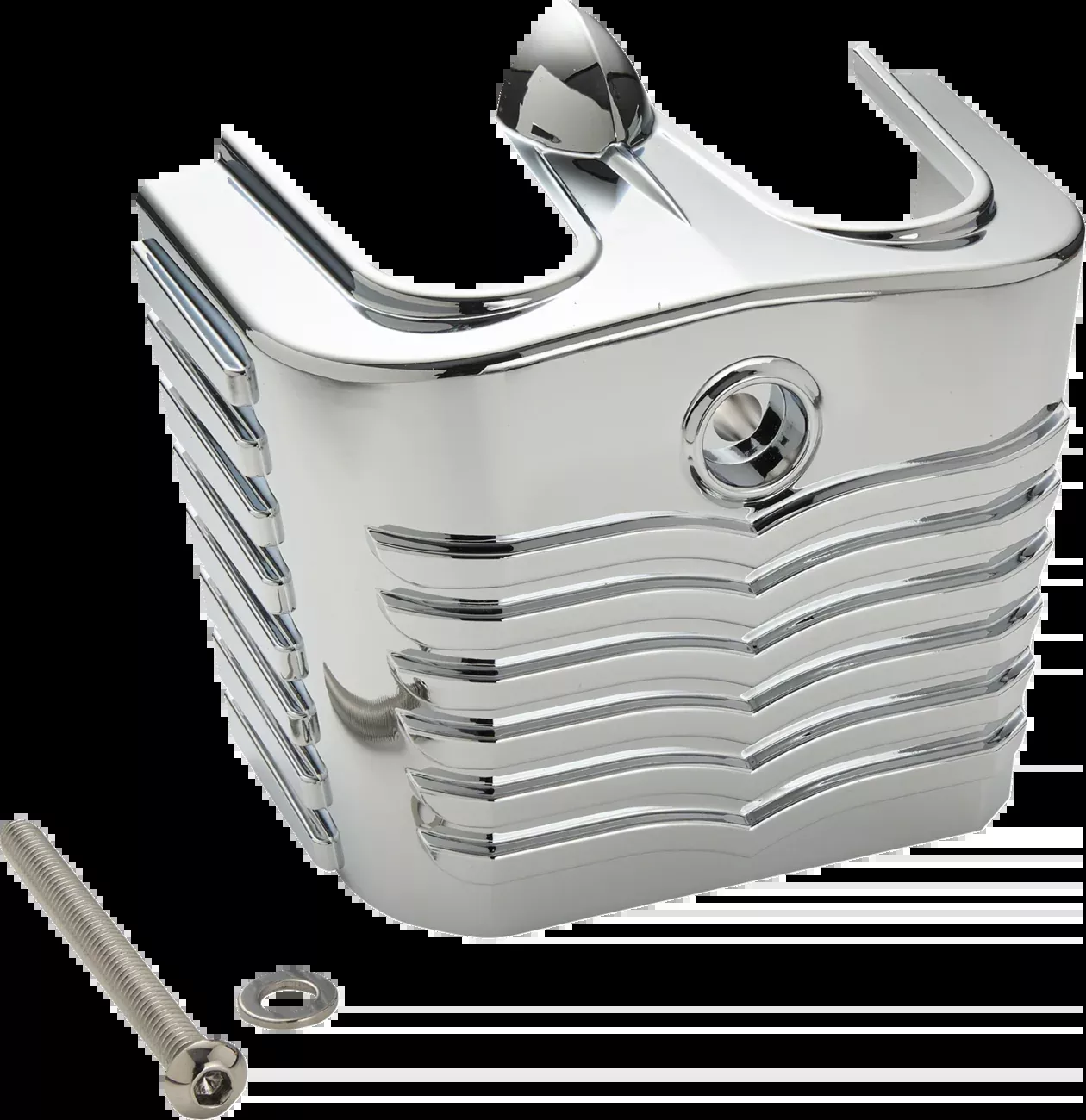Ciro Ribbed Chrome Ignition Coil Cover fits 2023-2026 Harley Street Road Glide