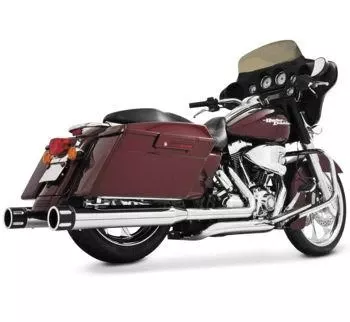 CLEARANCE Freedom Performance 4 inch Eagle Slip Ons for '17-Up FL Models - Chrome w/ Black End Cap (1 SET IN STOCK)