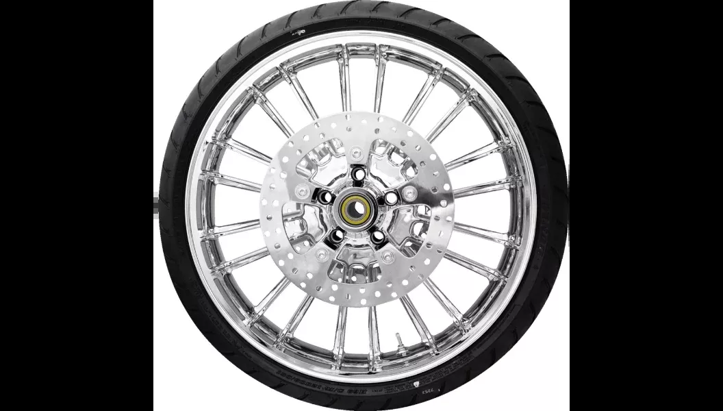 Coastal Moto 3D Chrome Atlantic Front Wheel W/ Dunlop Tire for 08-23 FLH/T