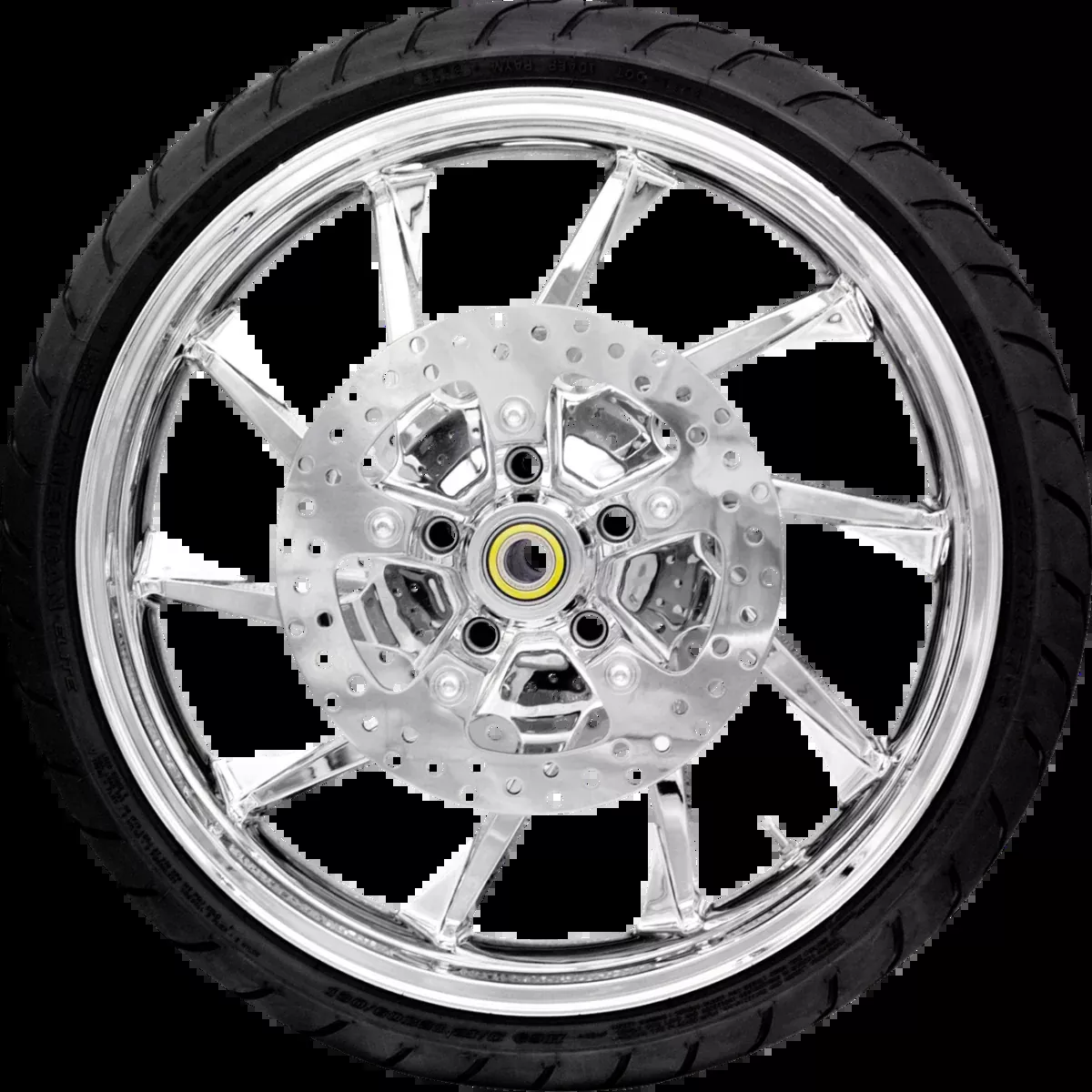 Coastal Moto Chrome 21" Hurricane Front Wheel/Rotor/Tire Combo 4 Harley 08-24 Touring
