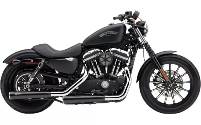 Cobra 3 inch Slip-On Mufflers w/ Racepro Tips for '07-17 FLSTN Deluxe, '08-11 FLSTSB Cross Bones'16-Up Fatboy S FLSTFBS, '16-Up Softail Slim FLS/FLSS-Black