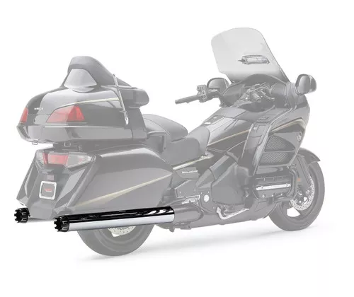 Cobra 4" Chrome Slip-On Exhaust Mufflers w/Black Dual Cut Tip (1219)
