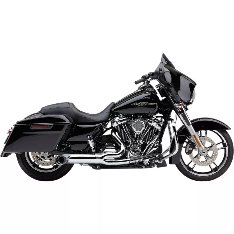Cobra 6271-1 Chrome 2-Into-1 4" Turnout Exhaust System 17-Up Harley Touring M8