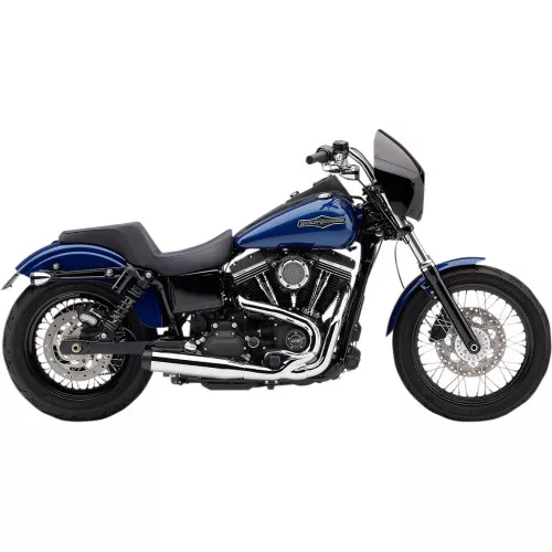 Cobra El Diablo 3.5" 2-Into-1 Exhaust for 2006-2011 Harley Dyna - Chrome w/ Billet Tip