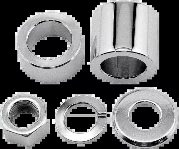 Colony Chrome Front Axle Spacer Nut Kit fits 2000-2005 Harley Fat Boy FLSTF