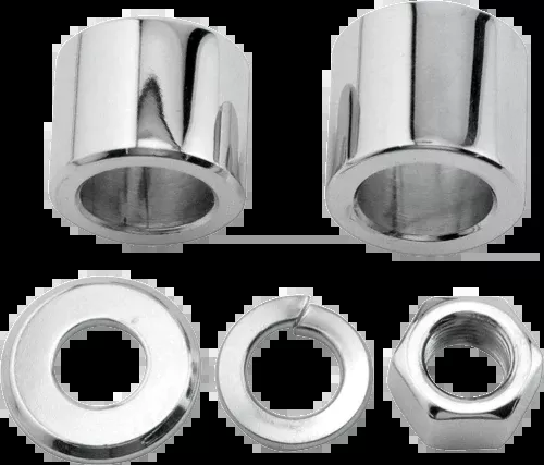 Colony Chrome Front Axle Spacer Nut Kit fits 2000-2006 Harley Softail Dyna