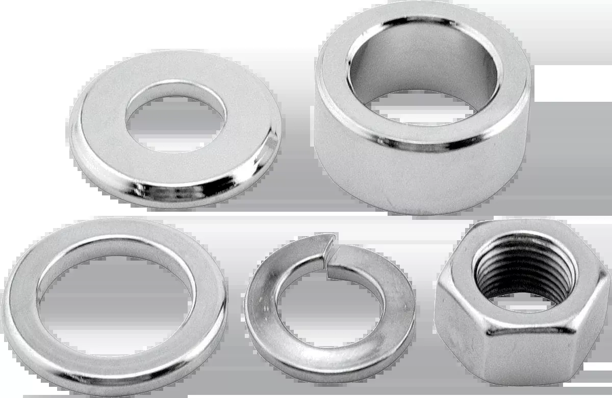 Colony Chrome Front Wheel Axle Spacer Nut Kit 2000-2007 Harley Dyna Sportster
