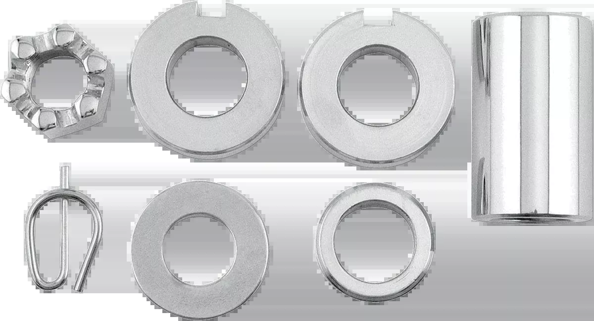 Colony Chrome Rear Axle Spacer & Nut Kit 00-06 Harley Davidson Softail FLST FXST