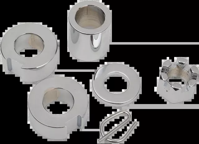 Colony Chrome Rear Axle Spacer Nut Kit fits 86-99 Harley Davidson Softail FLSTC