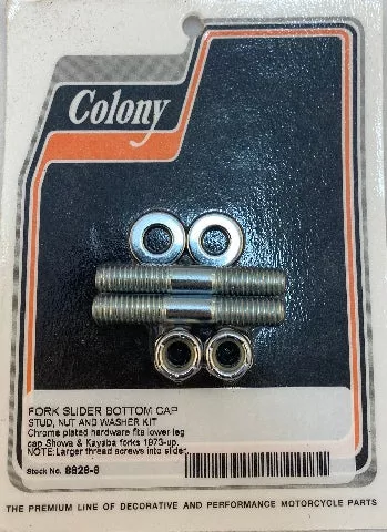 Colony Fork Slider Bottom Cap Stud Kit for 1957-2007 Harley Dyna Touring Softail