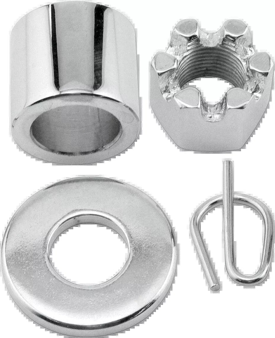 Colony Motorcycle Front Axle Spacer Nut Kit for 2000-2006 Harley Softail FXSTS