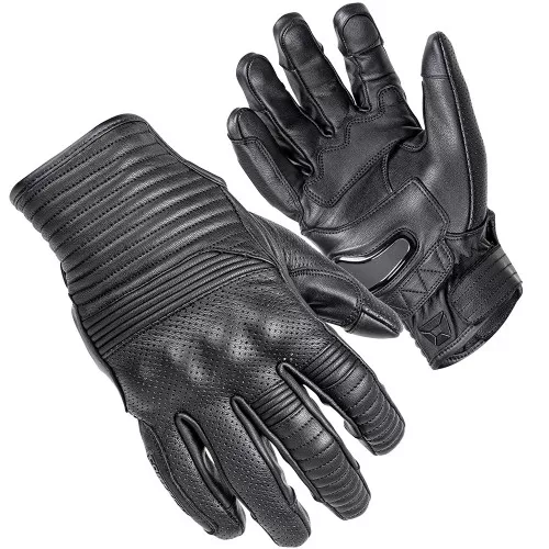 Cortech Bully Ventilated Short Cuff Leather Gloves - Black