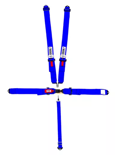 Crow 5-Pt Harness Small Latch Blu Bolt in Blk Hardware 11003B