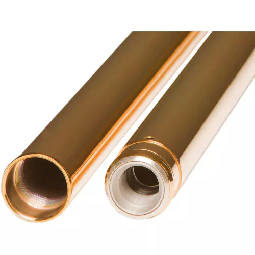 Custom Cycle Engineering 39mm Gold Fork Tubes for Harley Dyna & Sportster – 2″ Over Stock